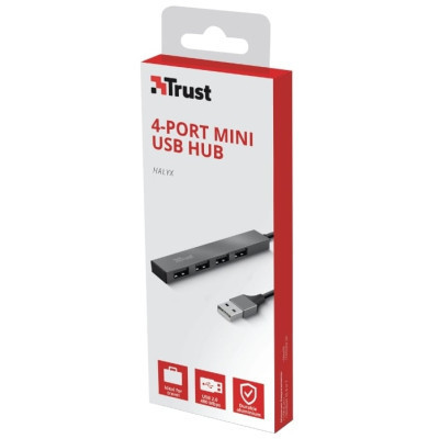Концентратор Trust Halyx Aluminium 4-Port Mini USB Hub (23786_TRUST) Вінниця - фото 6