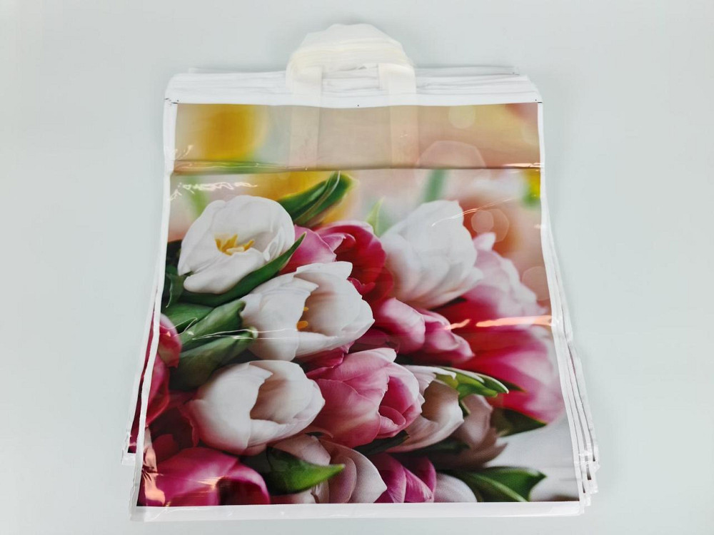 Пакет 40*42 петлева ручка Тюльпан Рожевий Комсерв (25 шт.) Харків - фото 2