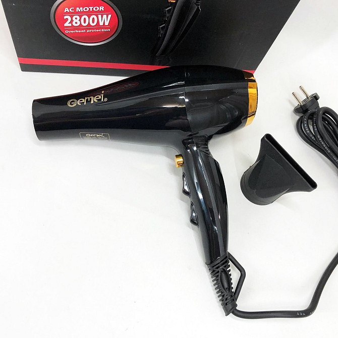Фен для жорсткого волосся Gemei GM 1765 2800 Вт, Зручний фен для TY-236 укладання волосся Київ - фото 10