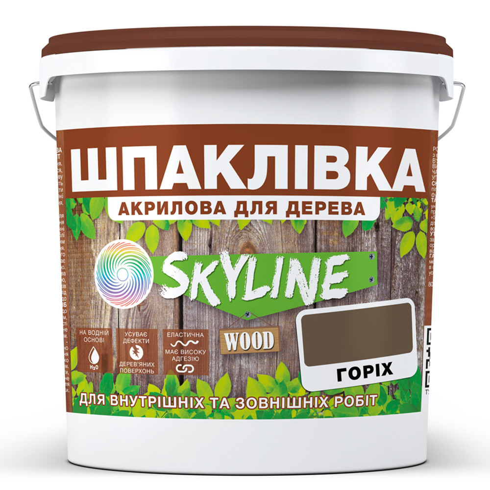Шпаклівка акрилова для Дерева готова до застосування «SkyLine Wood» Горіх 4.5 кг Харків - фото 6
