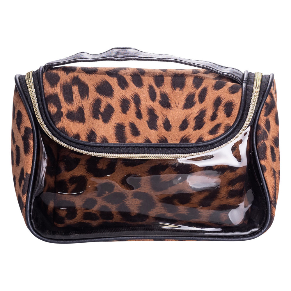 Набір велюрових жіночих косметичок для дому 2 (шт) дорожня косметичка в сумку для косметики, макіяжу, ліків, пензлів Леопард HP-16-2K Коломия - фото 8