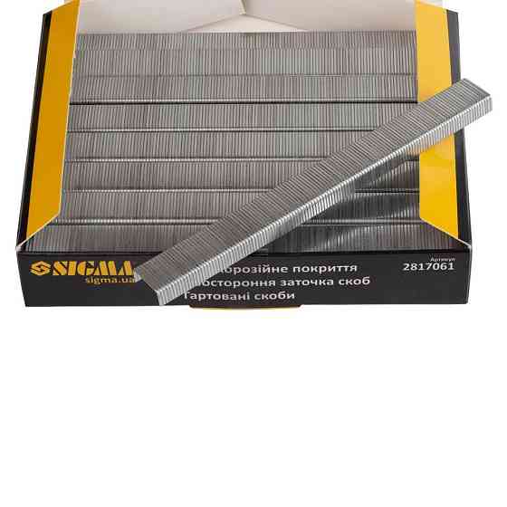 Скоби 6 × 12.8 мм для пневмостеплера 5000 шт SIGMA (2817061) Київ