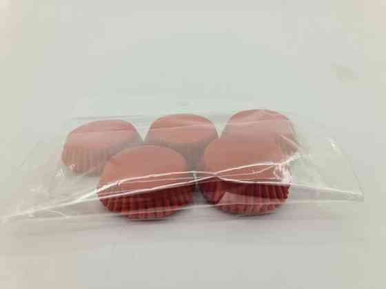 Тартолетка для кексів "Кругла червона"D30 H9,5 (100шт)/3а/ (1 уп.) Харків