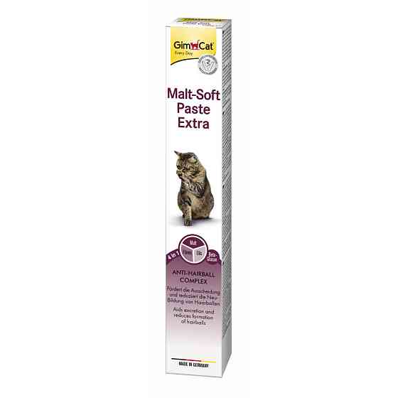 Паста GimCat Every Day Malt-Soft Paste Extra для котів, виведення шерсті зі шлунку, 100 г Вінниця