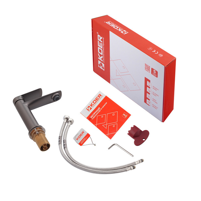 Змішувач для умивальника Koer KB-10028-07 (KR5292) стильний та якісний Харків - фото 6