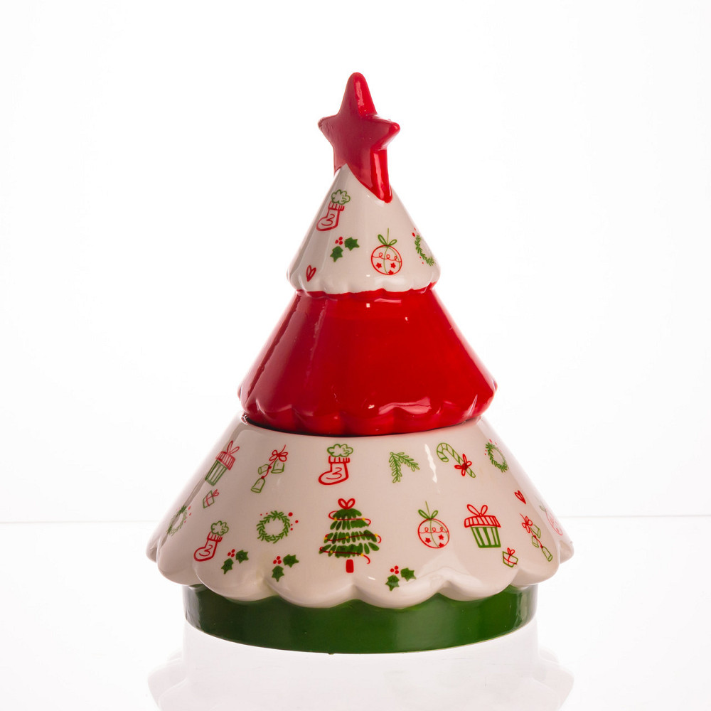 Фарфоровий новорічний конфетник "Елочка" Ø15 см Київ - фото 3