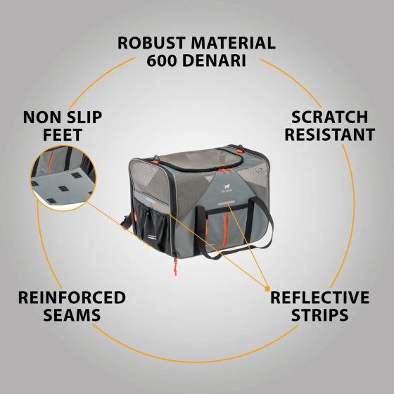 Сумка-переноска для маленьких собак і кішок Ferplast Voyager Carrier (Ферпласт Вояжєр Кар'єр) 50 x 33 x h 37 см - 450, Сірий Запоріжжя