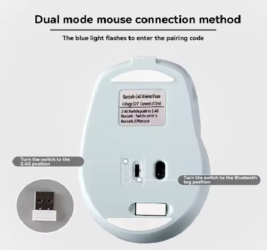 Акумуляторна бездротова мишка Xiaomi Sensitive Bluetooth Mouse 2.4G Dual-Mode Pink Запоріжжя - фото 4