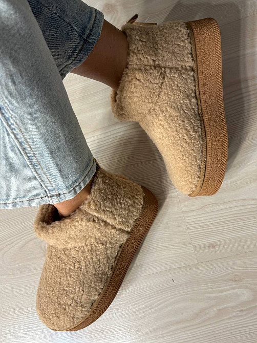 Угги женские Hengji 37-2 с мехом тедди на платформе бежевые, 38, 24 см Киев - изображение 5