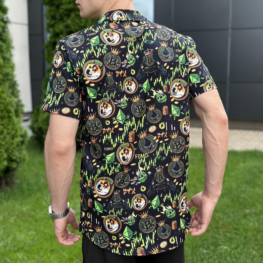 Літня чоловіча сорочка із принтом для відпочинку Pobedov Dejavu Kripta Київ - фото 7