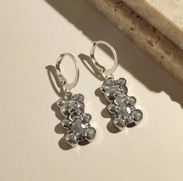 Сережки з ведмедиками сріблясті Київ - фото 1