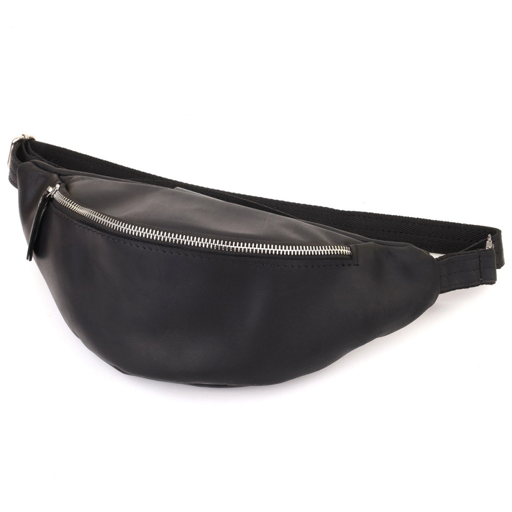 Надежная сумка бананка для мужчин из винтажной натуральной кожи Черный (SHVIGEL) Киев - изображение 5