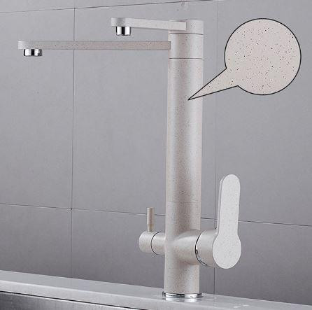 Змішувач для кухні для фільтрованої води двоважільний, кран кухонний WanFan вертикальний монтаж Нікель Кам'янець-Подільський - фото 3