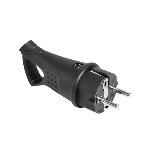 Вилка мережева IP44 із заземленням 16А пряма з ручкою чорна Standard Titanum Житомир - изображение 1