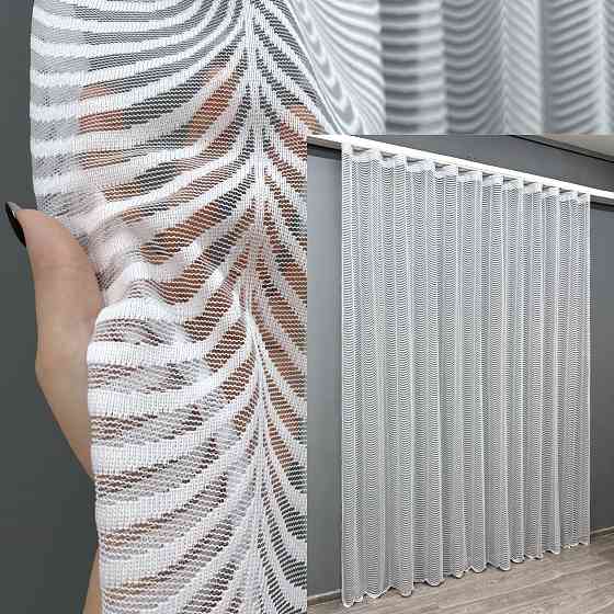 Тюль жакардова колір білий 1229т Київ