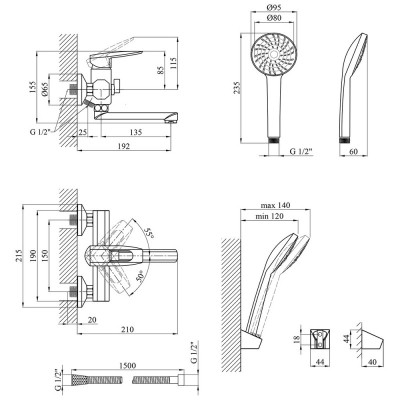 Смеситель Kroner KRM Kante - C060 Винница - изображение 8