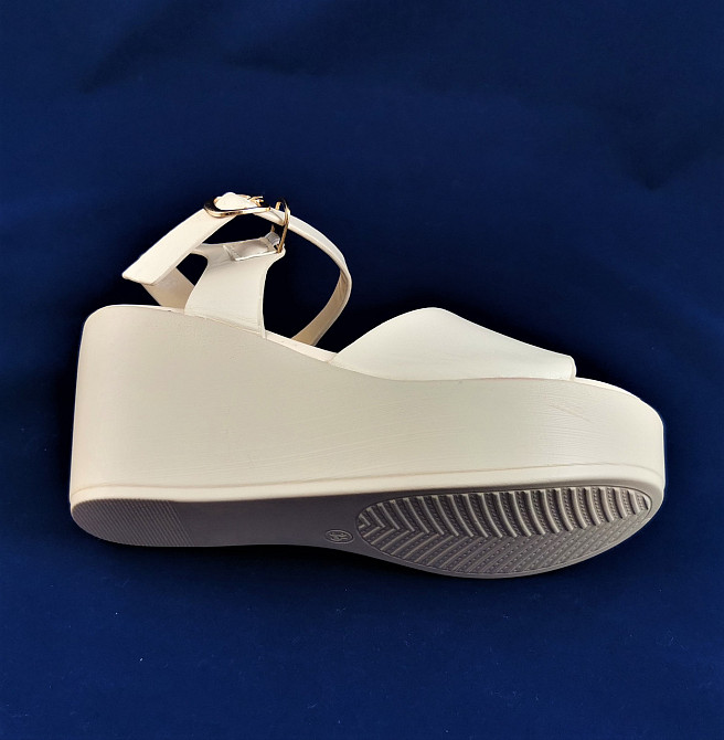 Жіночі Сандалії Босоніжки на Танкетці Платформа Бежеві Літні (розміри: 39) — 16 Дніпро - фото 4