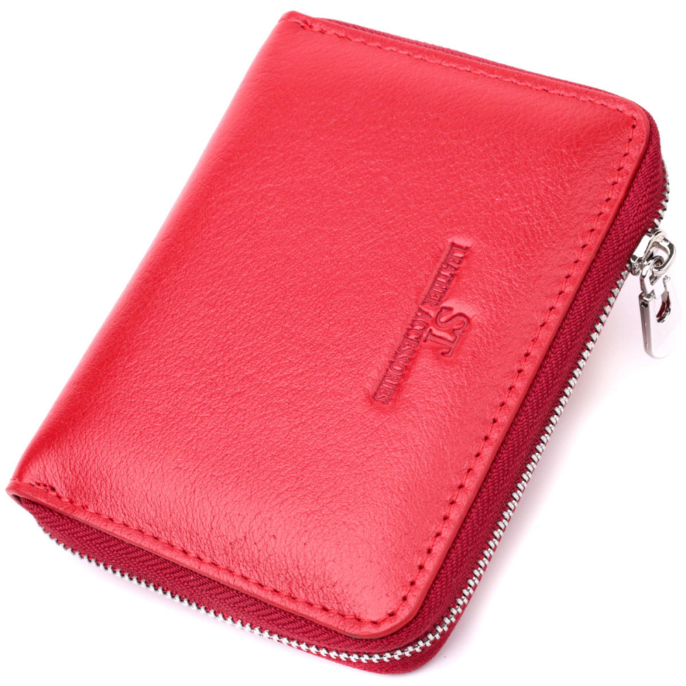 Жіночий шкіряний гаманець на блискавці червоний (ST Leather) Київ - фото 19