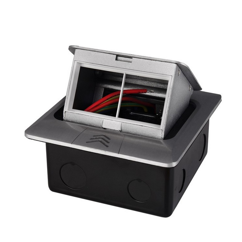 Розетковий люк підлоговий LIVOLO срібний, вбудований у підлогу, пустий корпус без розеток для наповнення будь-якими модулями, з кришкою, IP44, алюміні Коломыя - изображение 5