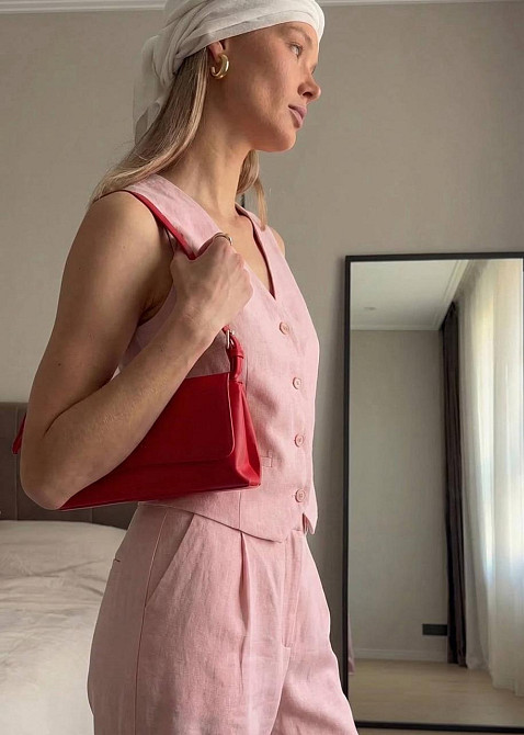 Жіночий стильний літній костюм льон Барбі, 46/48 Одеса - фото 3