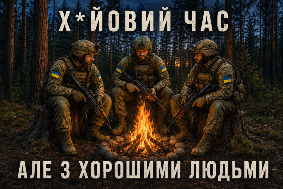 Банер на люверсах «З хорошими людьми» 900х600 мм Запоріжжя