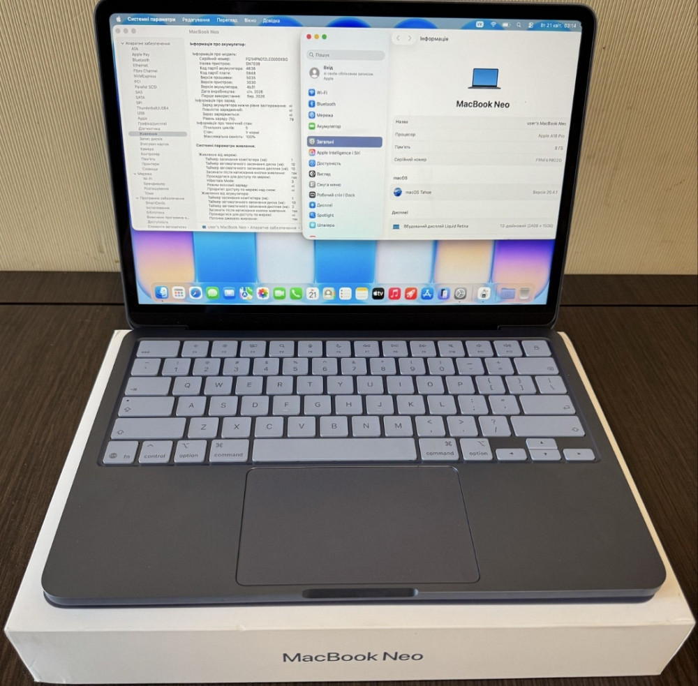 Open Box!New!Макбук Apple MacBook Neo A18 Pro 8GB 256GB Indigo. Харків - фото 6