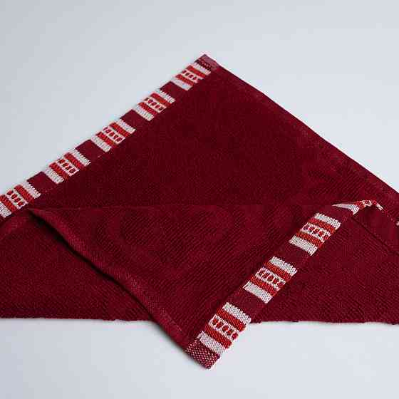 Полотенце кухонное махровое с орнаментом GM Textile 30х30см 400г/м2 (Бордовый) Сумы