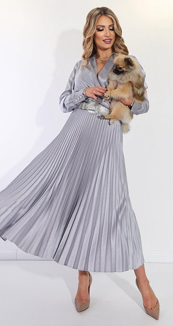 Костюм зі спідницею гофре із шовку (42) Київ - фото 4