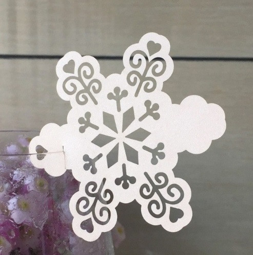 Новорічні сніжинки на стакани 10 штук білий Київ - фото 1