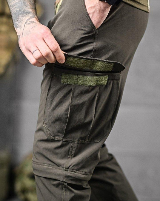 Стрейчові літні тактичні штани-шорти PARADOX олива ДЛ6298 Одеса - фото 8