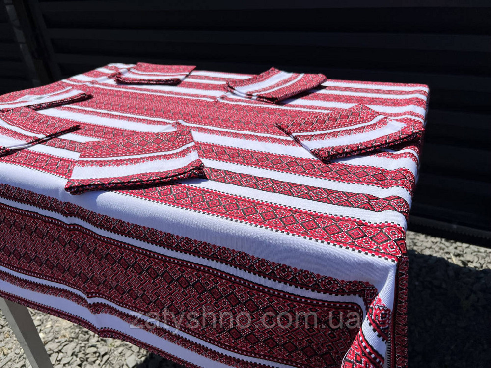 Вышитая скатерть красная на подарок Киев - изображение 2