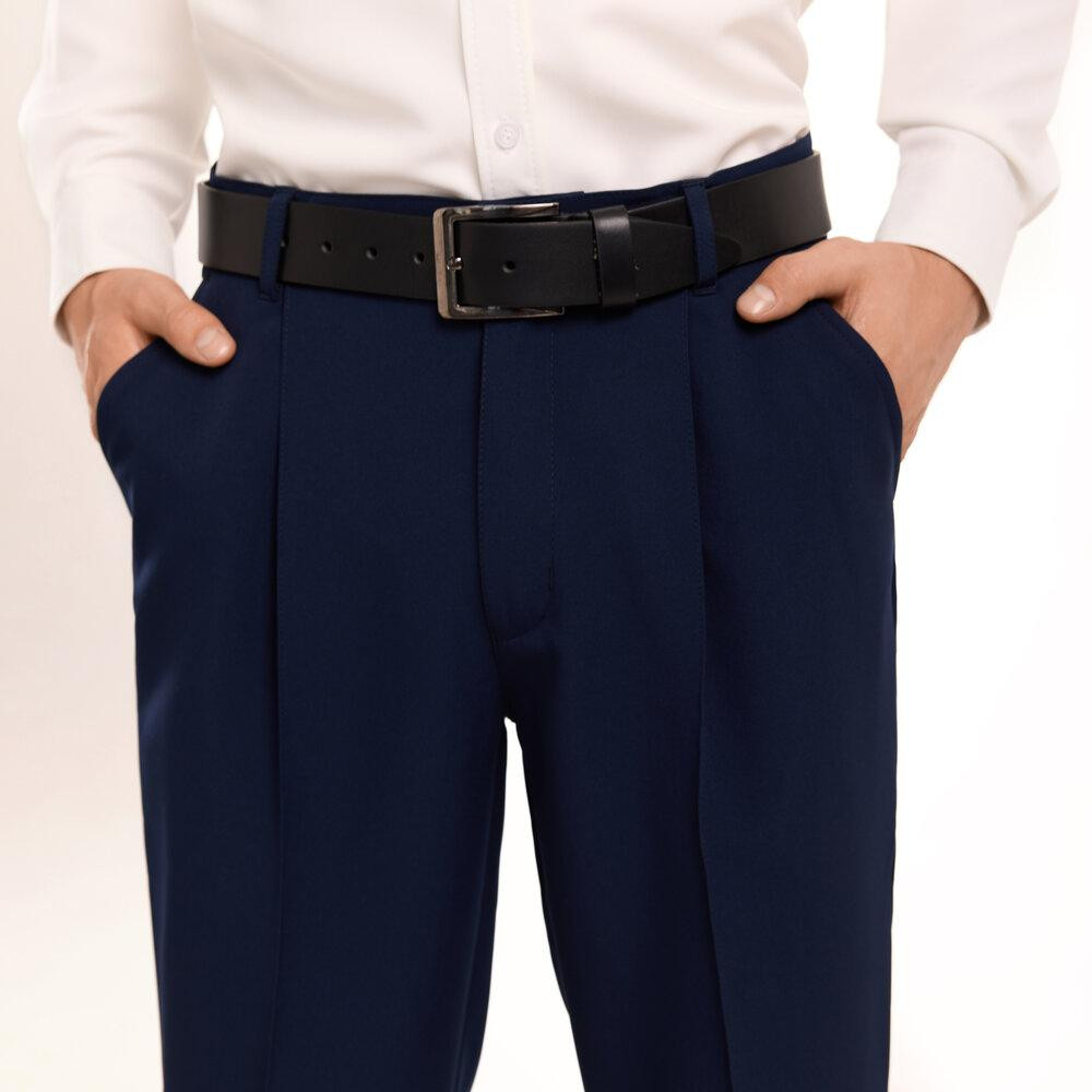 Темно-сині штани демісезонні для чоловіків. Штани Pobedov Legend сині з костюмки Київ - фото 4