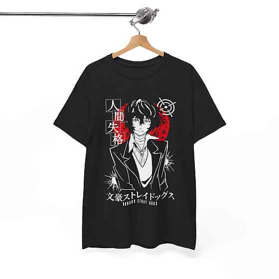 Футболка для мальчика аниме Дазаи Бунгоу Страй Догс оверсайз (рост от 165 до 180 ) Черний AnimeJ0533m Днепр