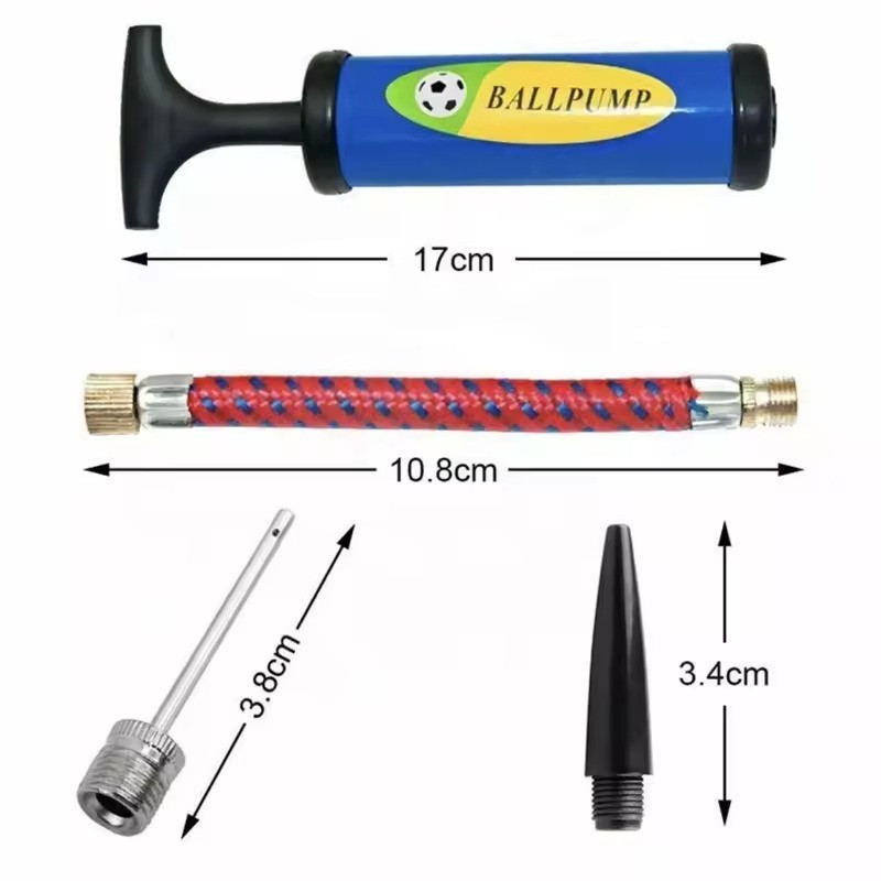 Ручний насос для м'ячів 6-ти дюймовий зі шлангами та металевими голками в комплекті CZST-021 синій Кам'янець-Подільський - фото 3