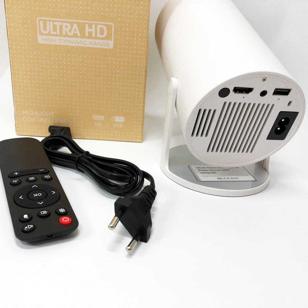 LED Проектор для дому портативний Смарт з WiFi, Bluetooth, Android 11, білий, 1280х720р NT-30 Львів - фото 3