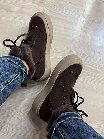 Черевики жіночі Hengji 677-2 замшеві високі кеди на хутрі коричневі, 39, 24,5 см Київ