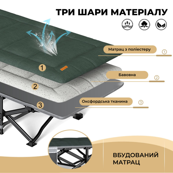 Розкладне ліжко-шезлонг WCG CC-S11 з матрацом і подушкою Київ