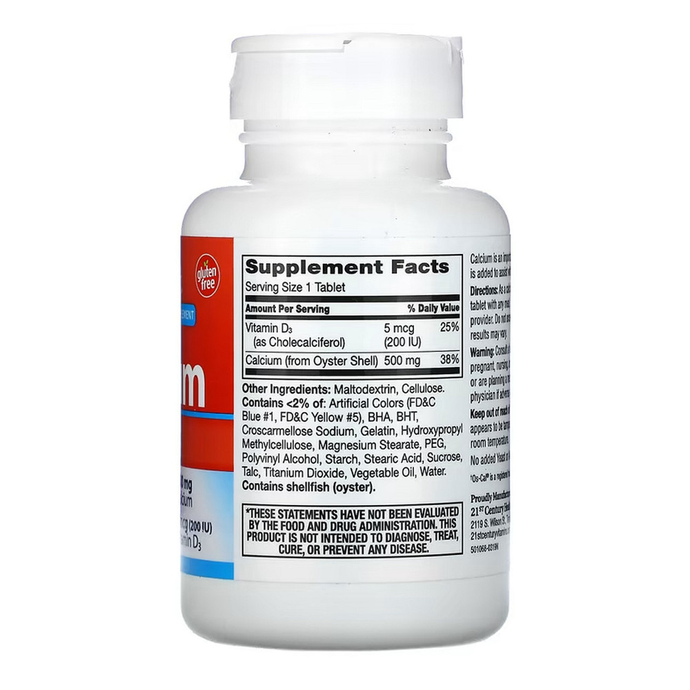 Кальций+витамин Д3 21st Century Calcium 500 mg + D3 90 таб Киев - изображение 2