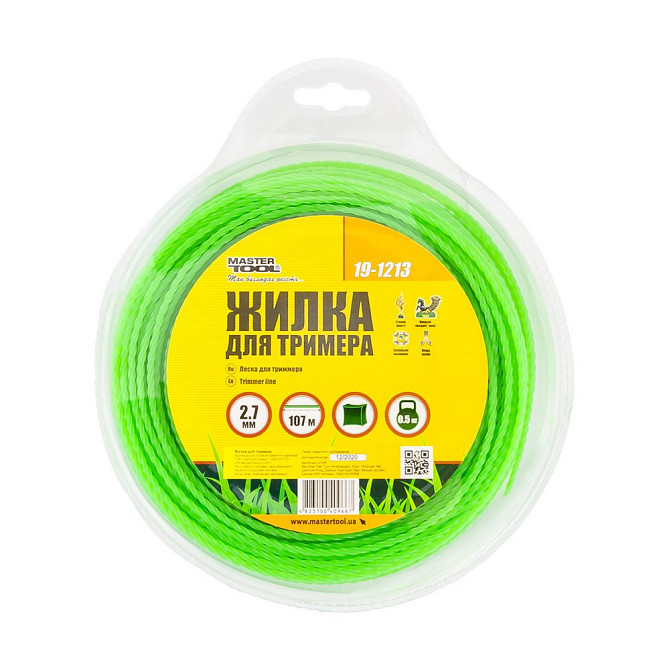 Волосінь для тримера MASTERTOOL КВАДРАТ КРУЧНИЙ 2,70 мм 107 м блістер 19-1213 Рівне - фото 2
