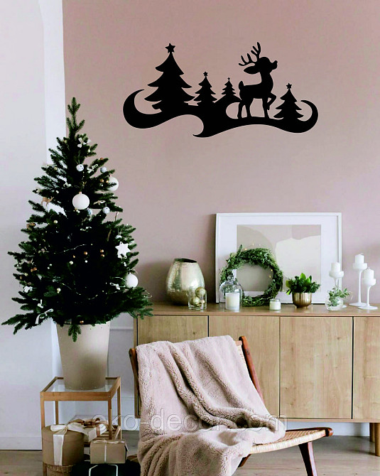 Декоративное настенное Панно «Олень», Декор на стену 110*156 см, Черный Киев - изображение 4