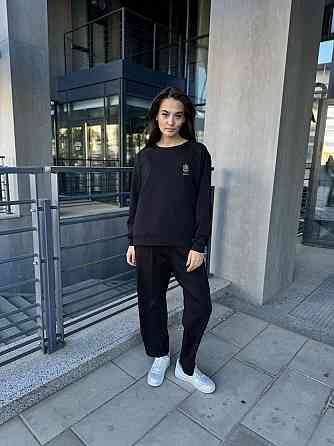 Женский свитшот трикотажный с трезубцем Черный 46/48 Харьков