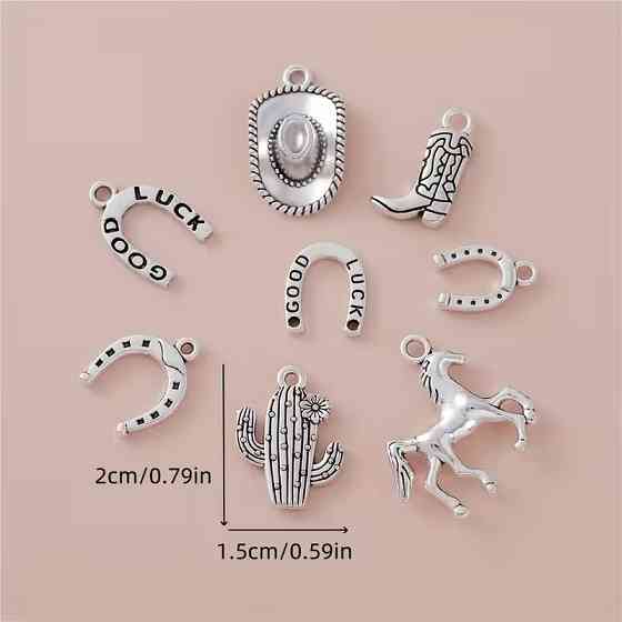 Набор подвесок 18 шт в ковбойском стиле – подковы, кактусы, лошади, аксессуары вестерн Киев