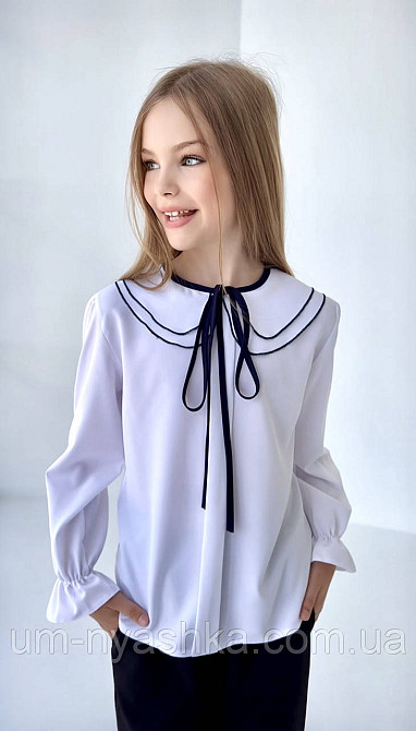 Гарна шкільна блузка з довгим рукавом 122-146 Кривий Ріг - фото 2