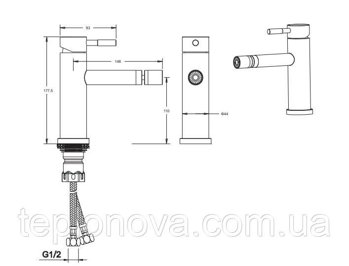 Змішувач для біде VENTA VS202NS Чернівці - фото 4