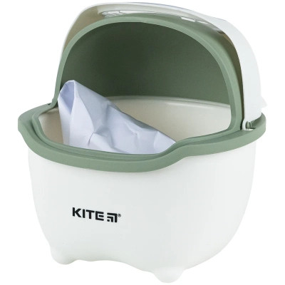 Кошик для паперів Kite Настільний контейнер для сміття, біло-зелений (K24-009-7) Вінниця - фото 4
