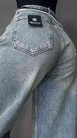 Джинсы женские Mikaletta 9521-1 SKATER оверсайз широкие с поясом винтажные синие, синий, 27, 27, 83 см, 110 см Киев