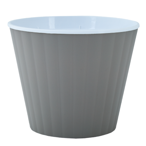 Вазон Ібіс з подвійним дном 15,7*13см какао/білий Алеана Житомир - фото 1