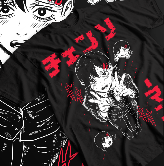 Футболка аниме Человек-бензопила оверсайз (S/M/L) Черний AnimeJ0741 Днепр - изображение 1