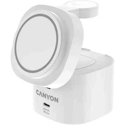 Зарядное устройство Canyon 4-in-1 wireless charging stand 30W + cable 1.0m white (CNS-WCS405WW/A) Винница