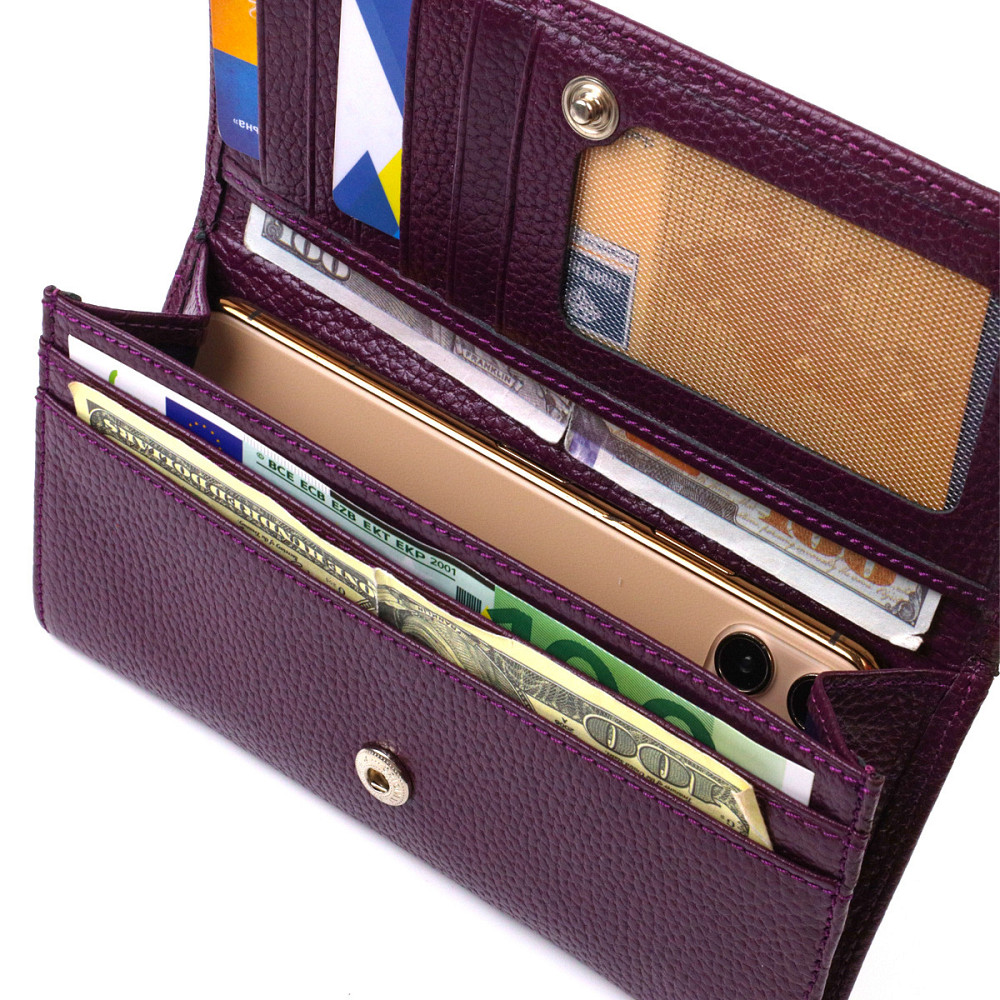 Привлекательный женский кошелек из натуральной кожи CANPELLINI 21831 Сиреневый Киев - изображение 5